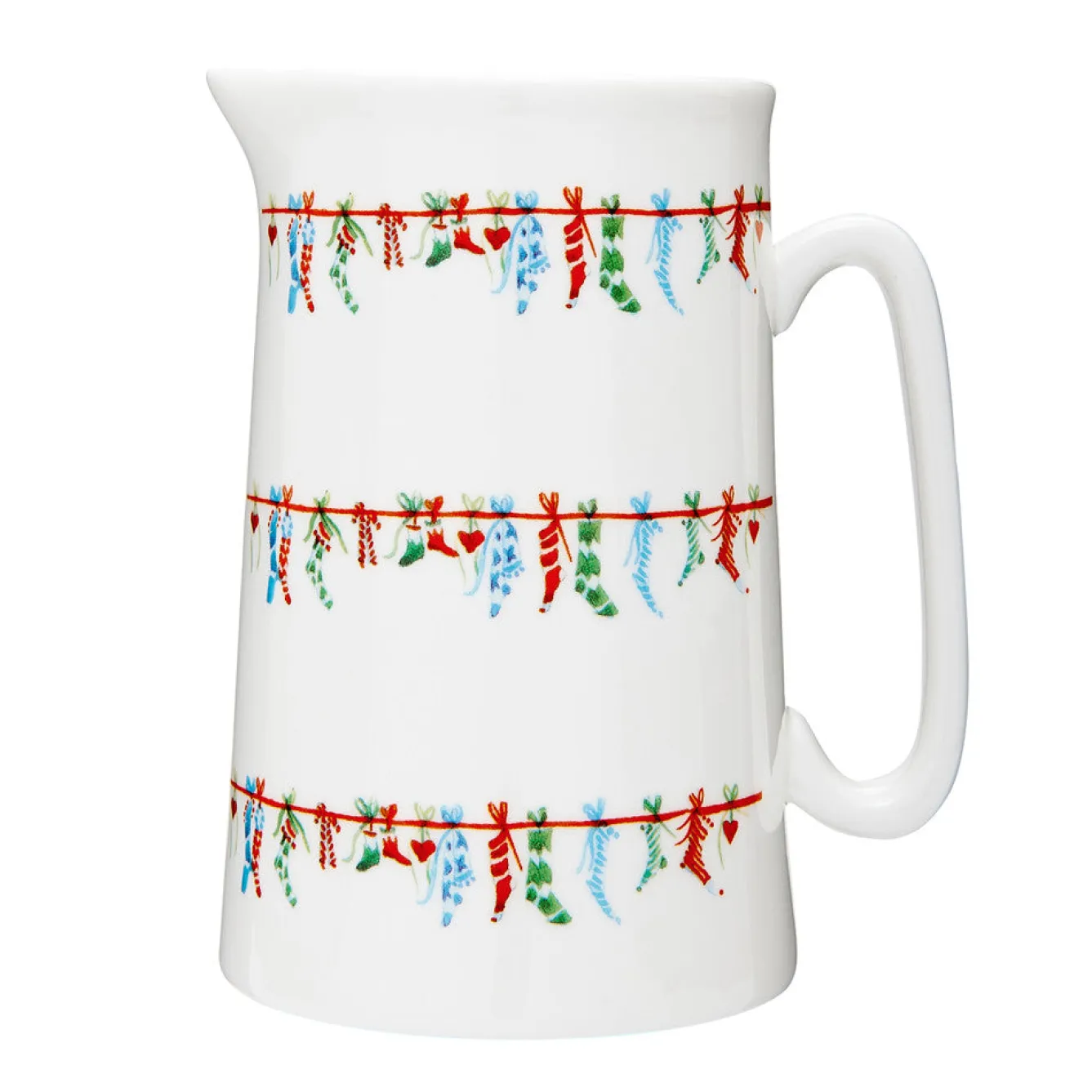 Jane Abbott Designs Stockings Bone China Large Jug- Christmas|Tea