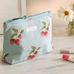 Sophie Allport Strawberries Blue Large Canvas Wash Bag- Bags