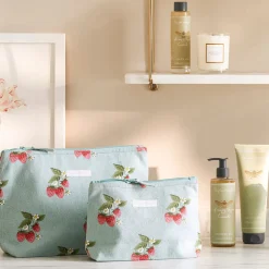 Sophie Allport Strawberries Blue Large Canvas Wash Bag- Bags
