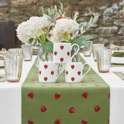 Sophie Allport Strawberries Table Runner- Tea|Table Runners