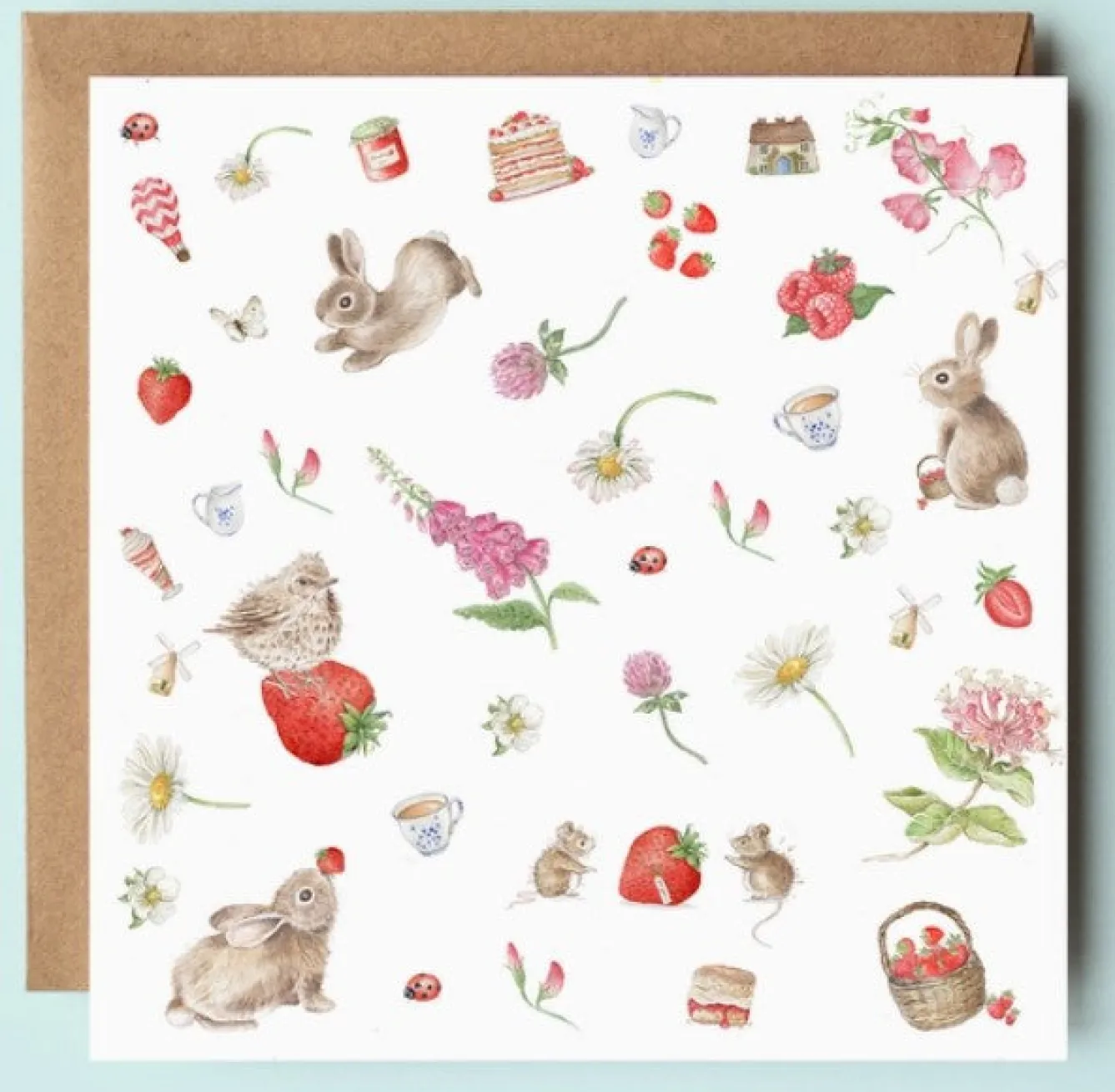 West Country Designs Strawberry Fields Art Card- Greeting Cards