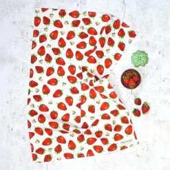 Corinne Alexander Strawberry Tea Towel by- Tea|Tea Towels