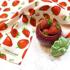 Corinne Alexander Strawberry Tea Towel by- Tea|Tea Towels