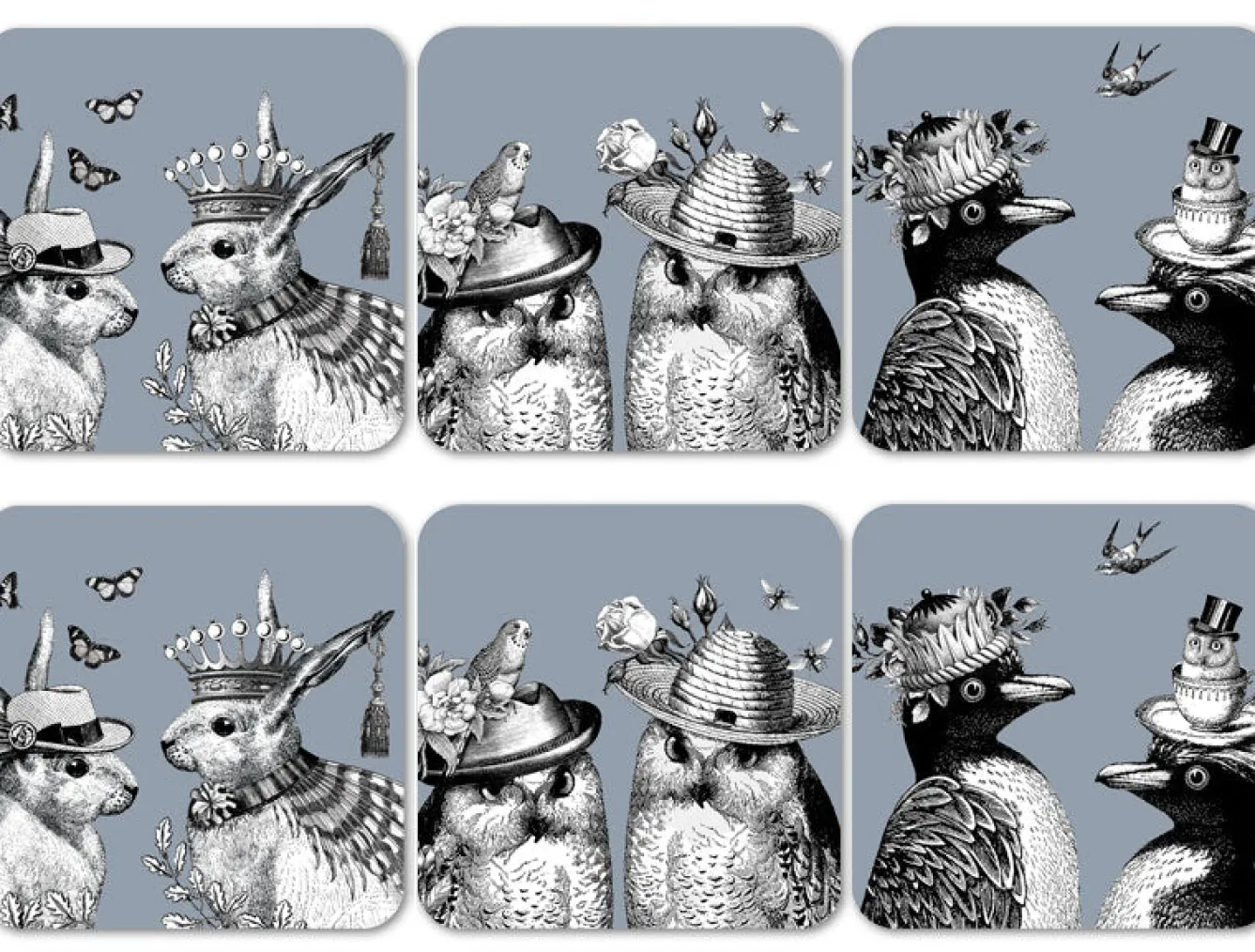 Repeat Repeat Sunday Best Grey Coasters Set of 6- Coasters