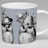 Repeat Repeat Sunday Best Owls Bone China Mug - Grey- Animals|Animals