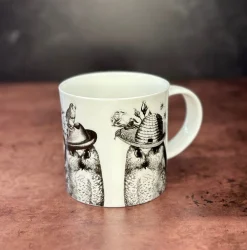 Repeat Repeat Sunday Best Owls Bone China Mug - White- Animals|Animals