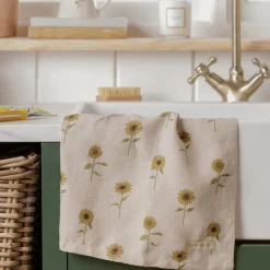 Sophie Allport Sunflowers Linen Tea Towel- Tea|Tea Towels