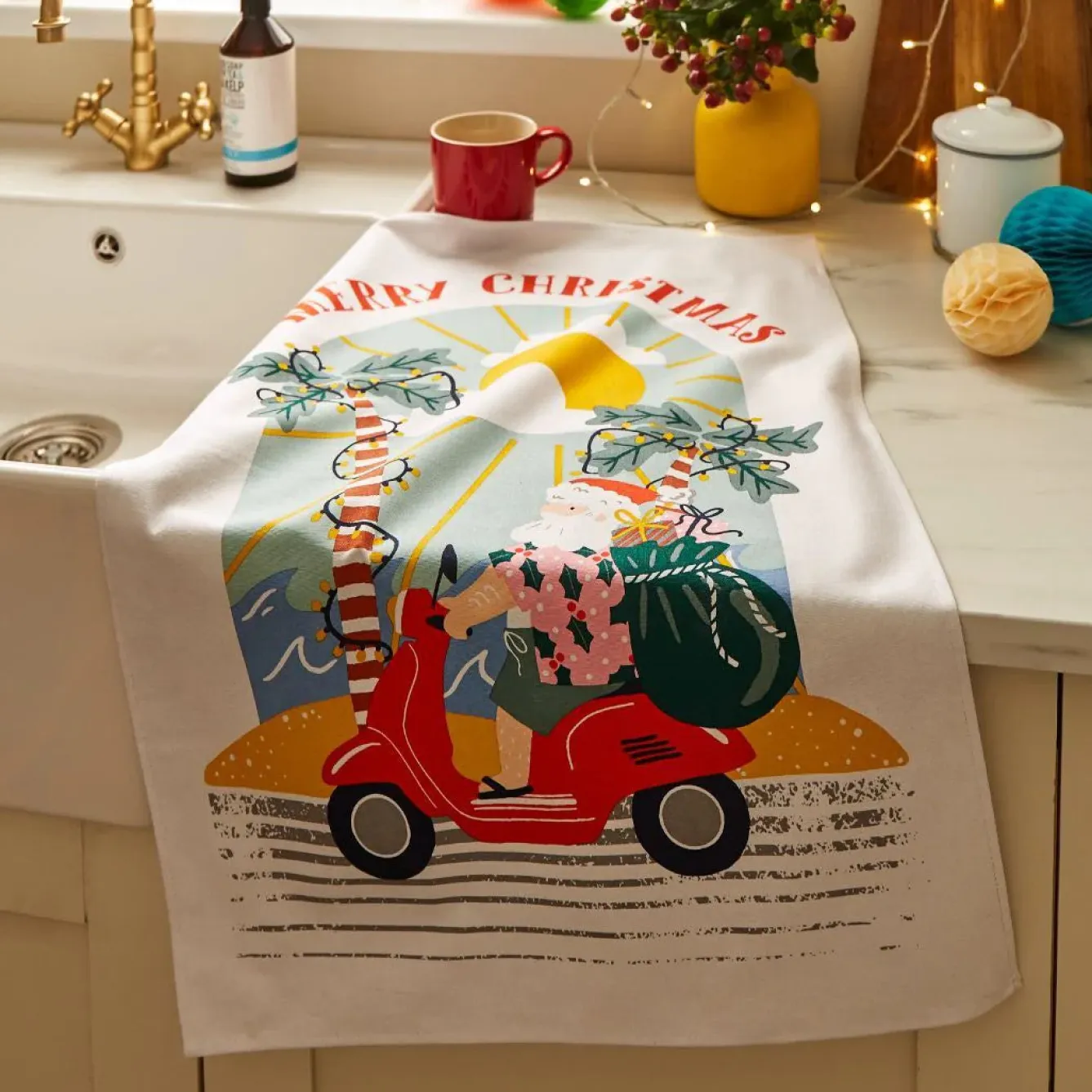 Ulster Weavers Sunny Santa Recycled Cotton Tea Towel- Tea|Tea Towels