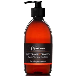 The Highland Soap Company Sweet Orange and Cinnamon Organic Aloe Vera Hand Wash 300ml- Soaps & Lotions