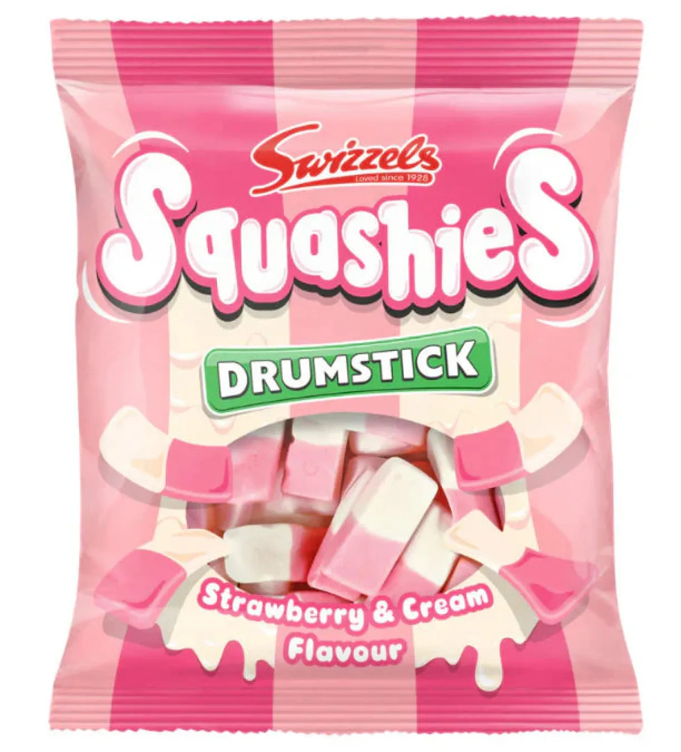 Tea & Biscuits Swizzels Drumstick Strawberry & Cream Flavor Squashies- Sweets/Candy