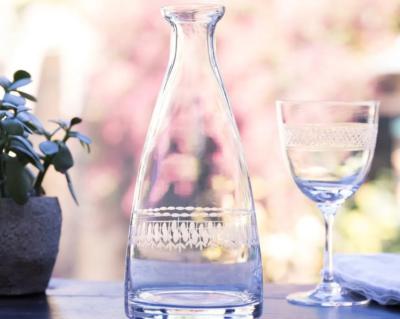 The Vintage List Table Carafe with Ovals Design by- Glassware