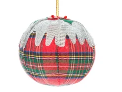 St. Nicolas Tartan Plum Pudding Decoration- Christmas Decorations|Seasonal Decor