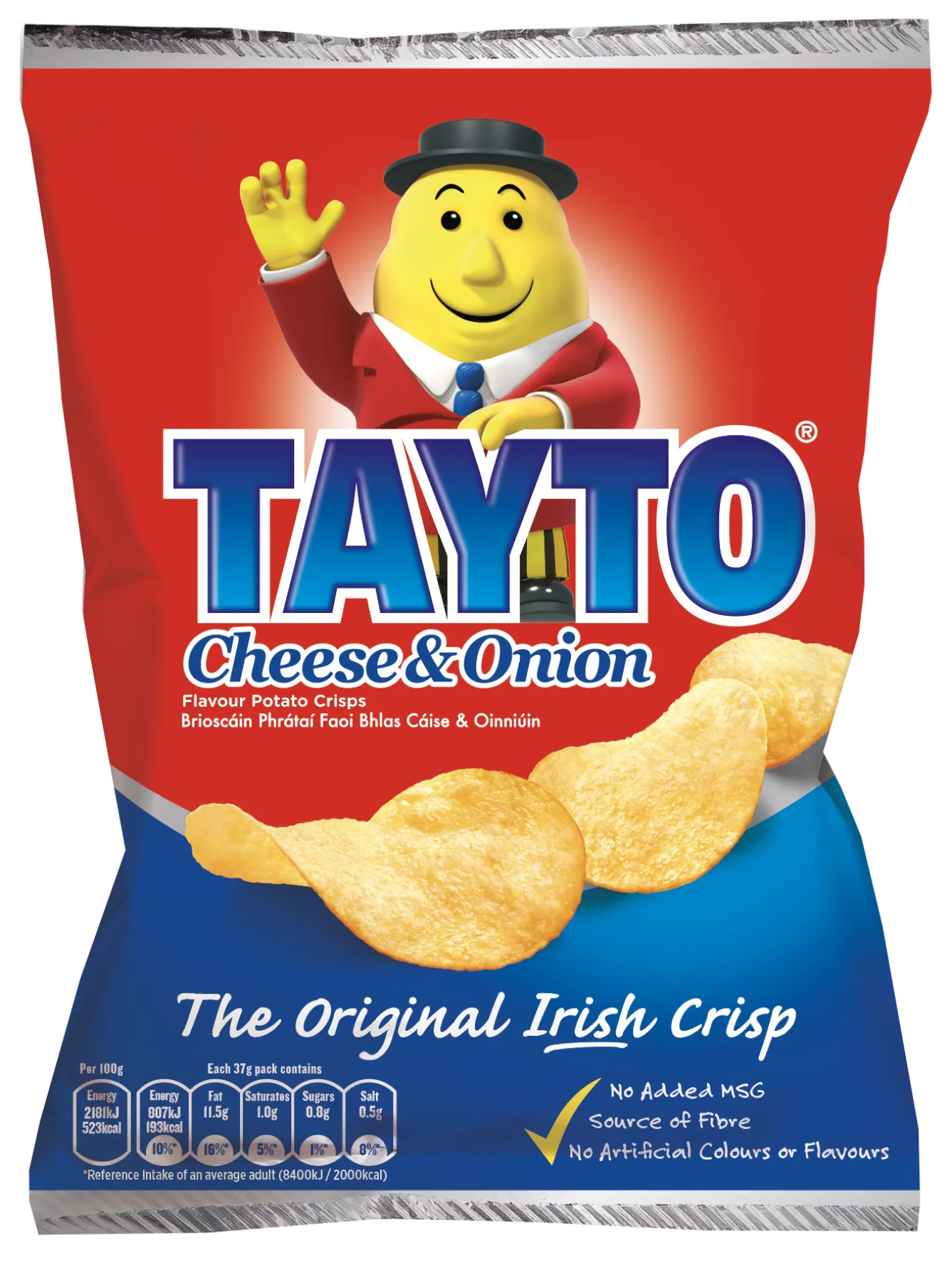 Tea & Biscuits Tayto Cheese and Onion Crisps 37g- Tea|Snacks & Crackers