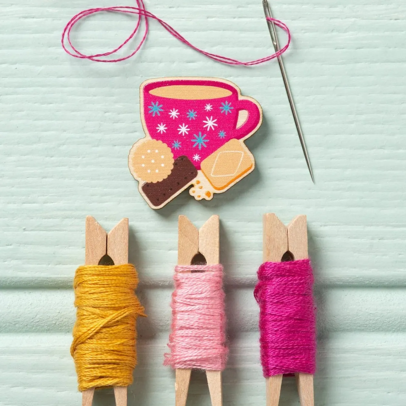 Hawthorn Handmade Tea & Biscuits Magnetic Needle Holder- Crafts