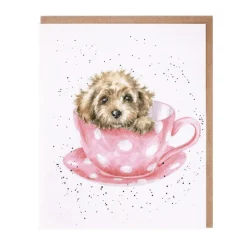 Wrendale Designs 'Teacup Pup' Blank Greetings Card- Greeting Cards