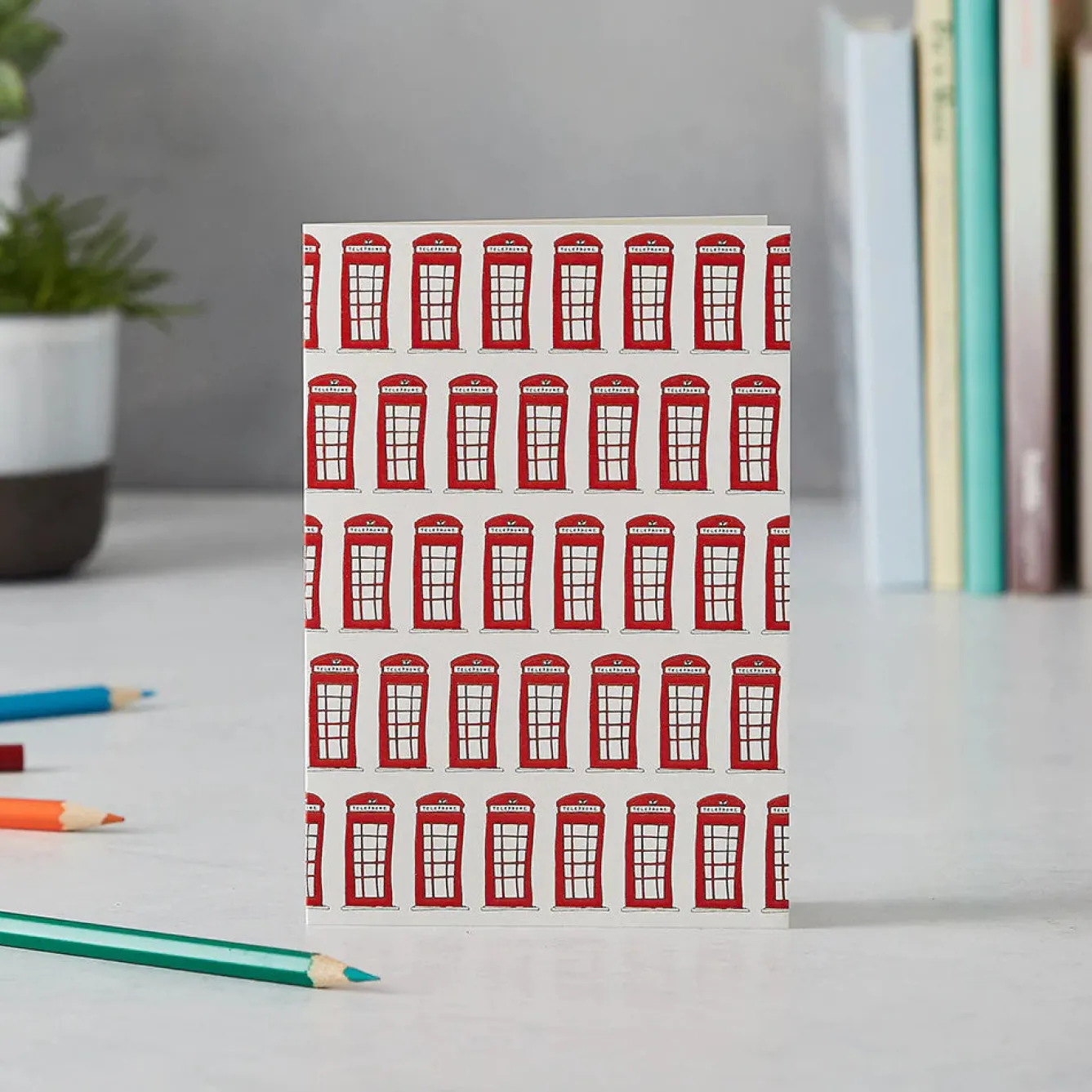 Victoria Eggs Telephone Boxes Greeting Card- Stationery|Greeting Cards