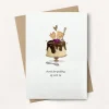 Stephanie Davies Thanks for Pudding Up With Me Birthday Greeting Card- Greeting Cards