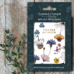 Toasted Crumpet Thanks So Much Regency Gardens Boxed Set of 6 Notecards- Stationery|Greeting Cards