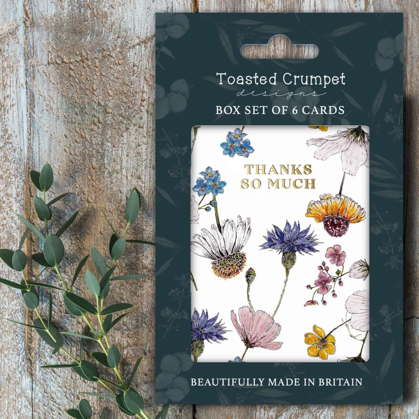 Toasted Crumpet Thanks So Much Regency Gardens Boxed Set of 6 Notecards- Stationery|Greeting Cards