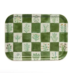 Roomytown 15th Century Illustrated Herbs Birchwood Tray- Trays