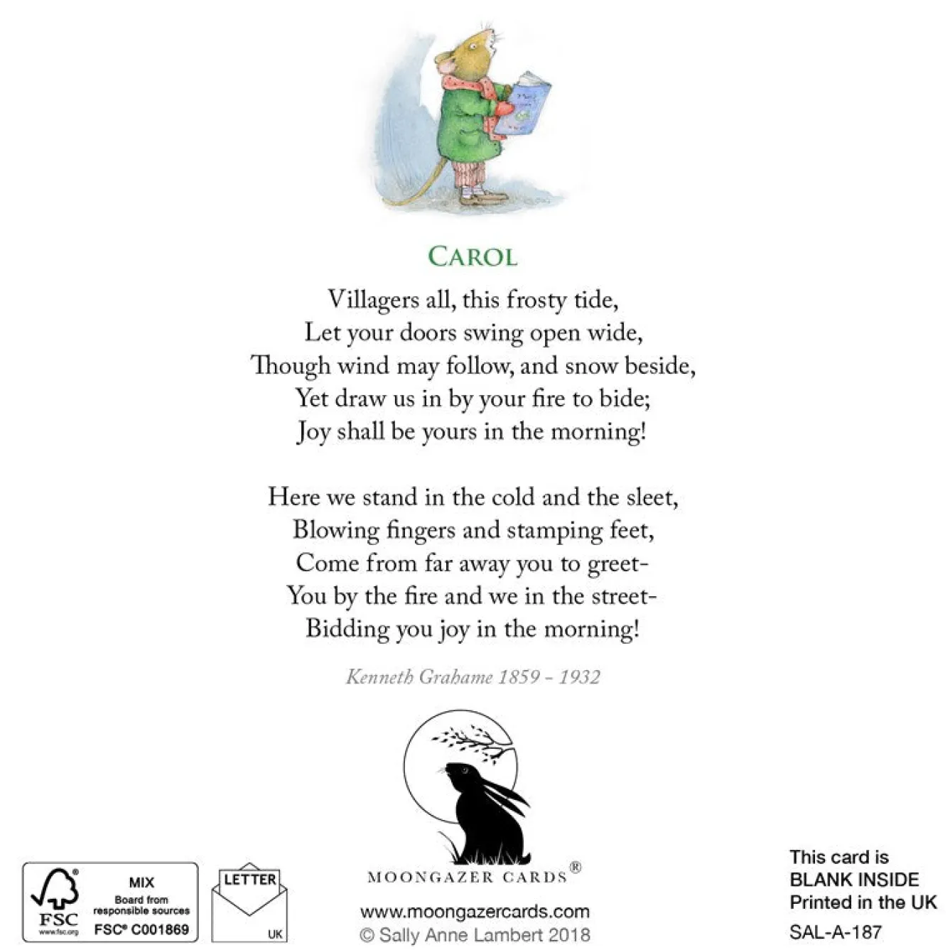 Moongazer Cards The Carol Singers Greeting Card- Christmas Cards|Greeting Cards