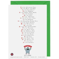 Yeti The Cat's Alphabet Greeting Card- Greeting Cards