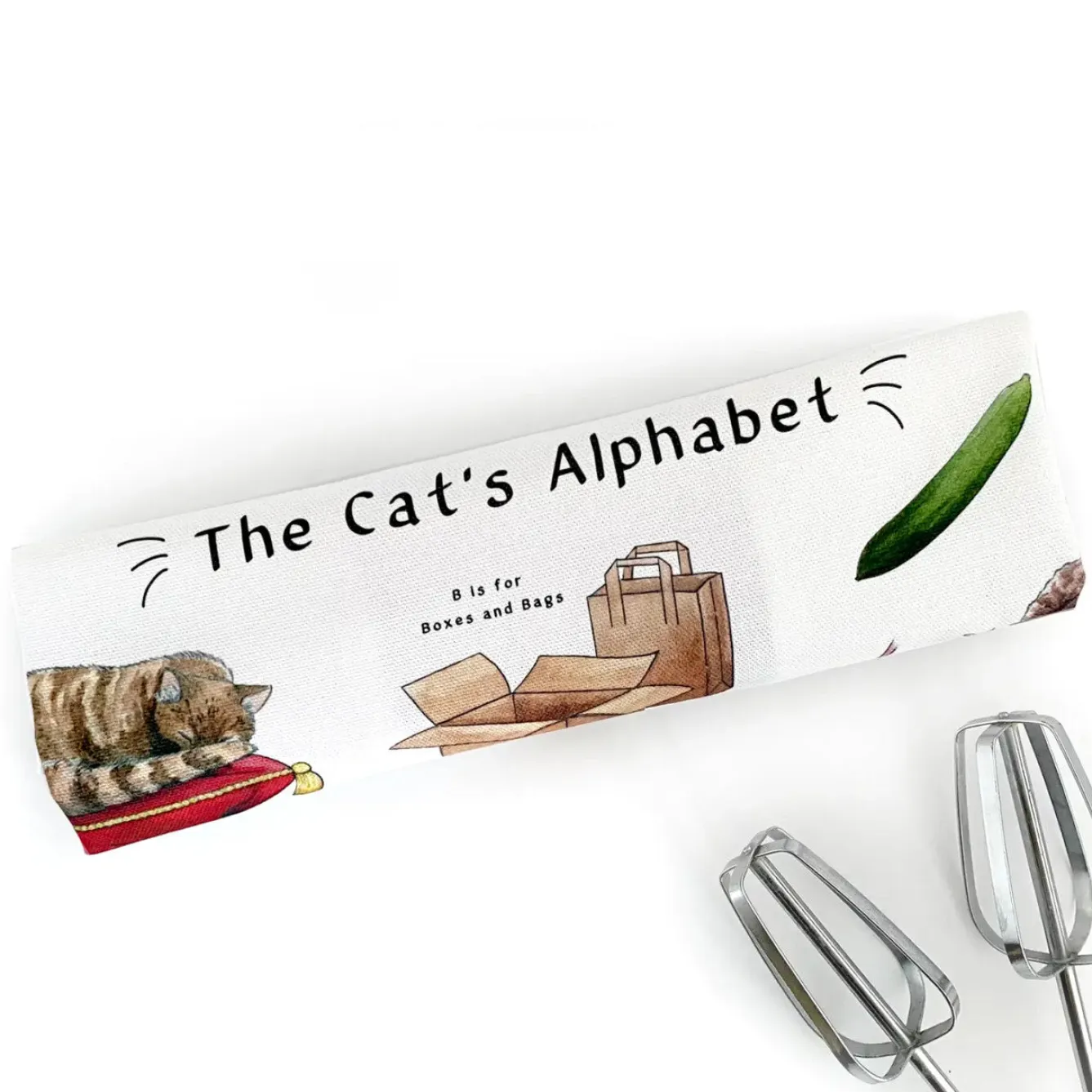 Yeti The Cat's Alphabet Tea Towel- Tea|Tea Towels
