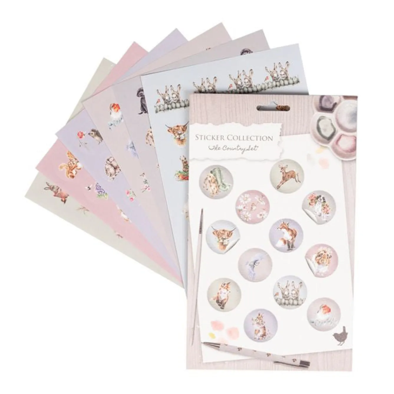Wrendale Designs The Country Set Sticker Collection- Stationery|Crafts