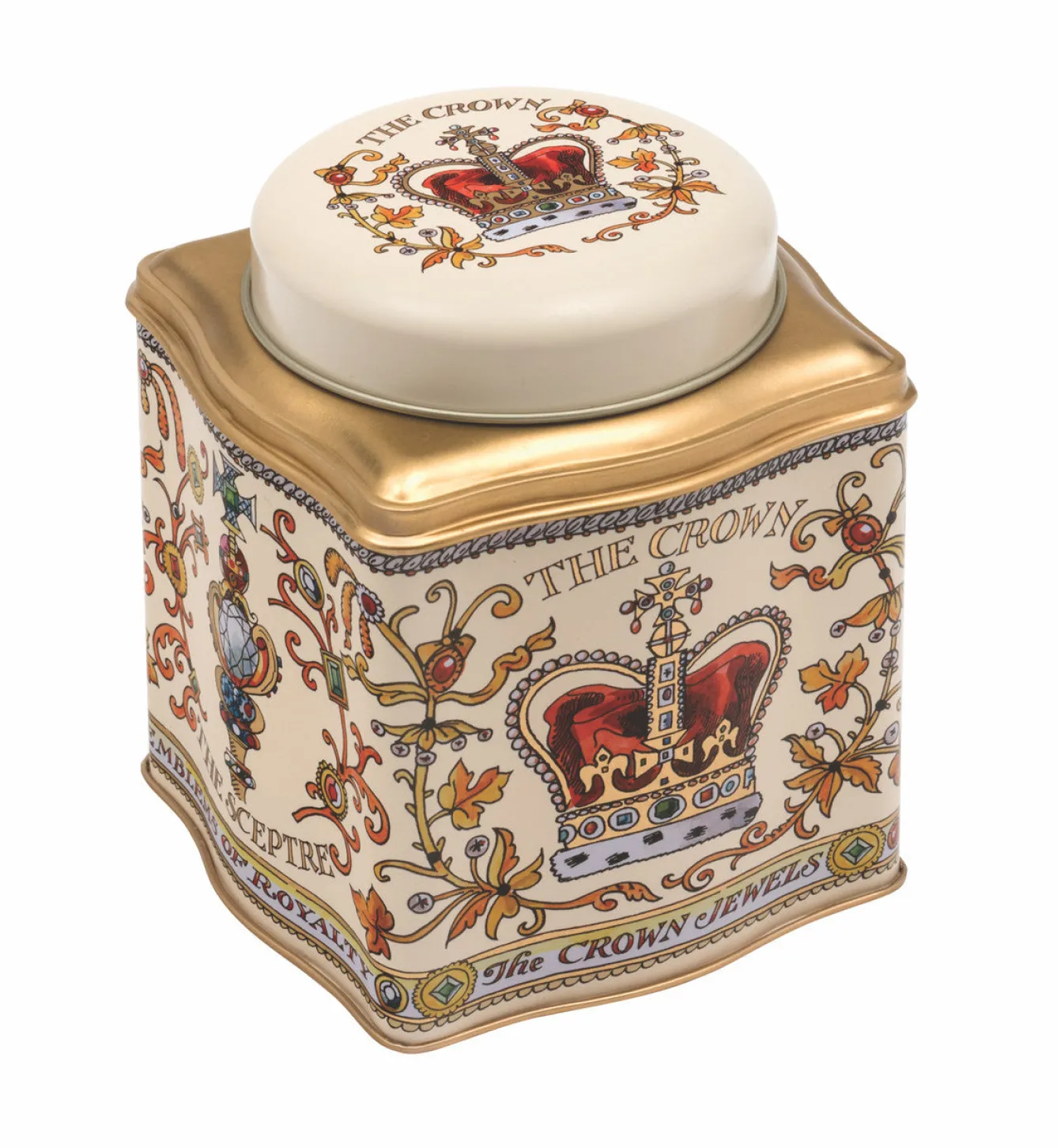 Emma Bridgewater The Crown Jewels Dome Lid Wavy Caddy- Royal|Tea