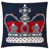 Jan Constantine The Crown Pillow - Navy- Royal|Pillows & Throws