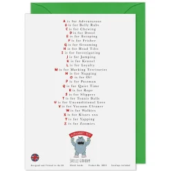 Yeti The Dog's Alphabet Greeting Card- Greeting Cards