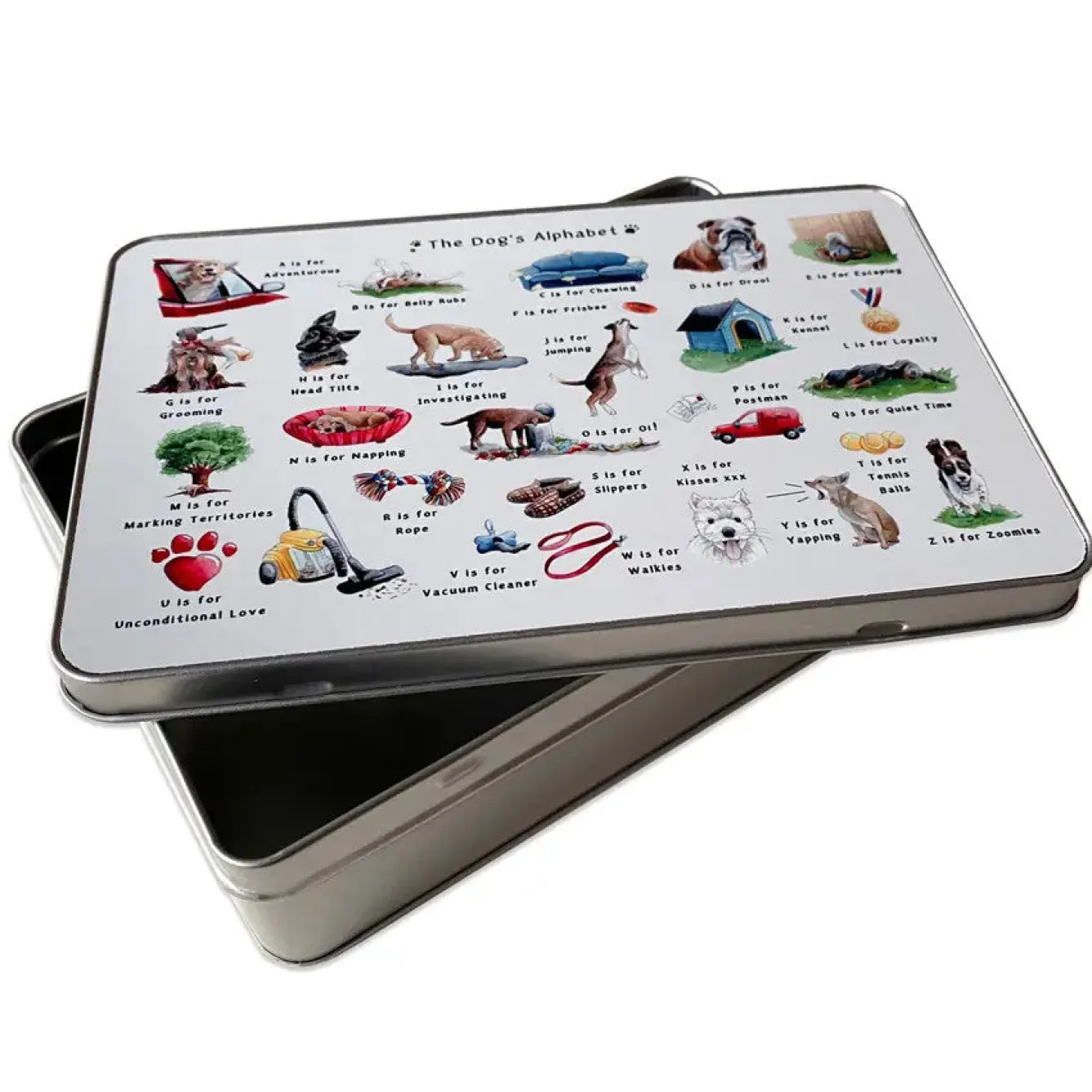 Yeti The Dog's Alphabet Storage Tin- Storage Caddies|Storage