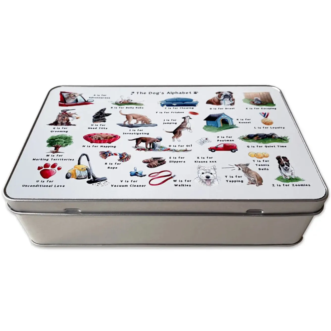 Yeti The Dog's Alphabet Storage Tin- Storage Caddies|Storage