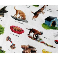 Yeti The Dog's Alphabet Tea Towel- Tea|Tea Towels