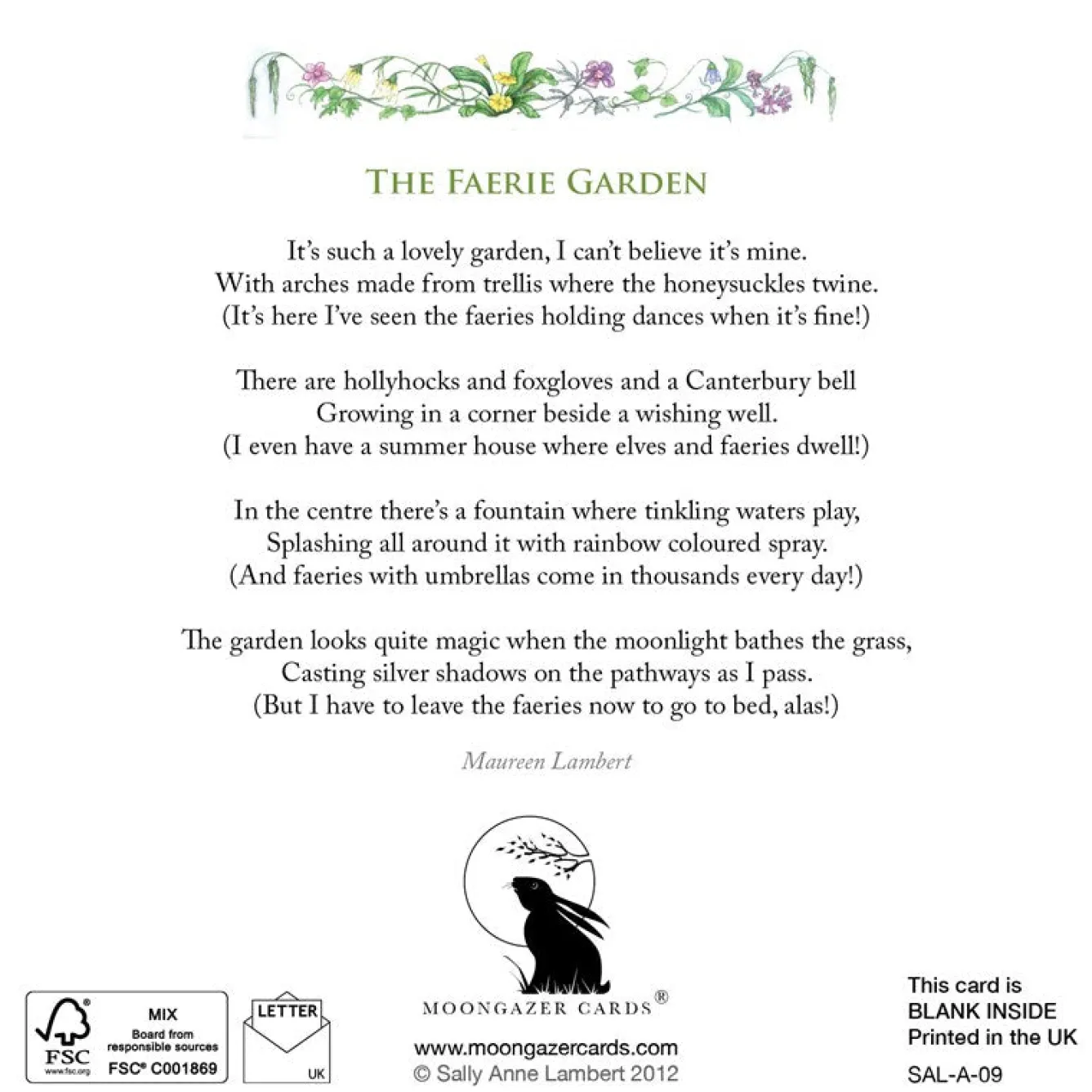 Moongazer Cards The Faeire Garden Greeting Card- Greeting Cards