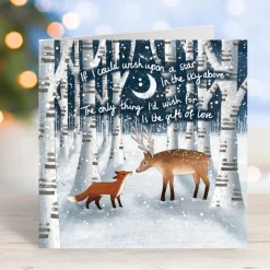 Fox Under The Moon 'The Gift of Love' Greeting Card- Christmas Cards