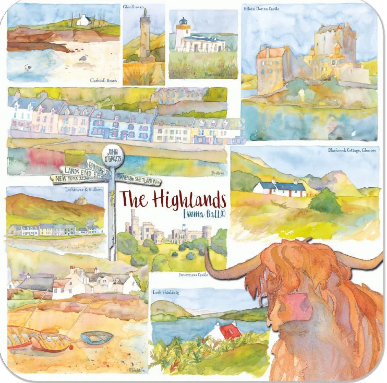 Emma Ball The Highlands Coaster- Tea|Coasters