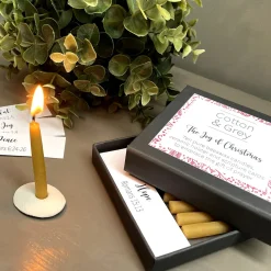 Cotton & Grey The Joy of Christmas Candle Set with Scripture Cards- Christmas|Seasonal Decor
