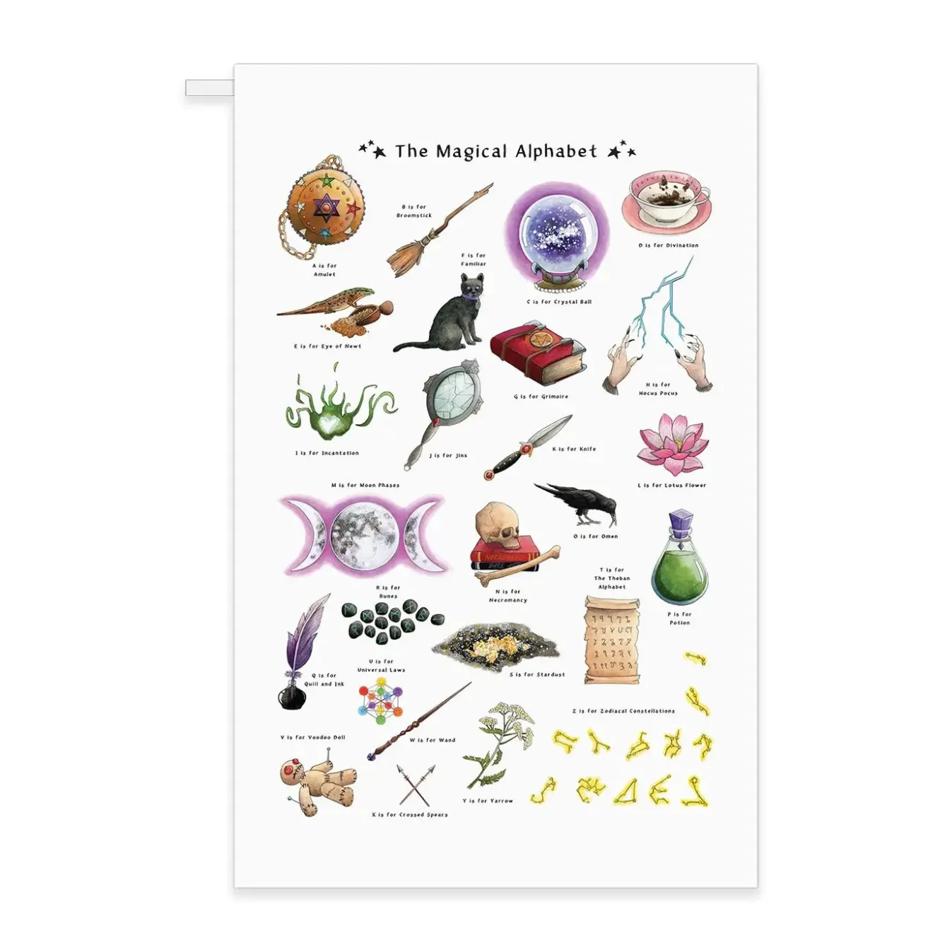 Yeti The Magical Alphabet Tea Towel- Tea|Tea Towels