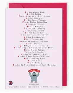 Yeti The Mother's Alphabet Greeting Card- Mother's Day|Mother's Day