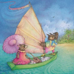 Moongazer Cards The Owl & the Pussy-Cat Boat Greetings Card- Greeting Cards