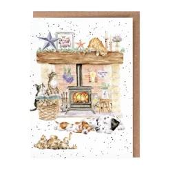 Wrendale Designs 'There's no Place Like Home' Cat and Dog  Blank Greetings Card- Greeting Cards