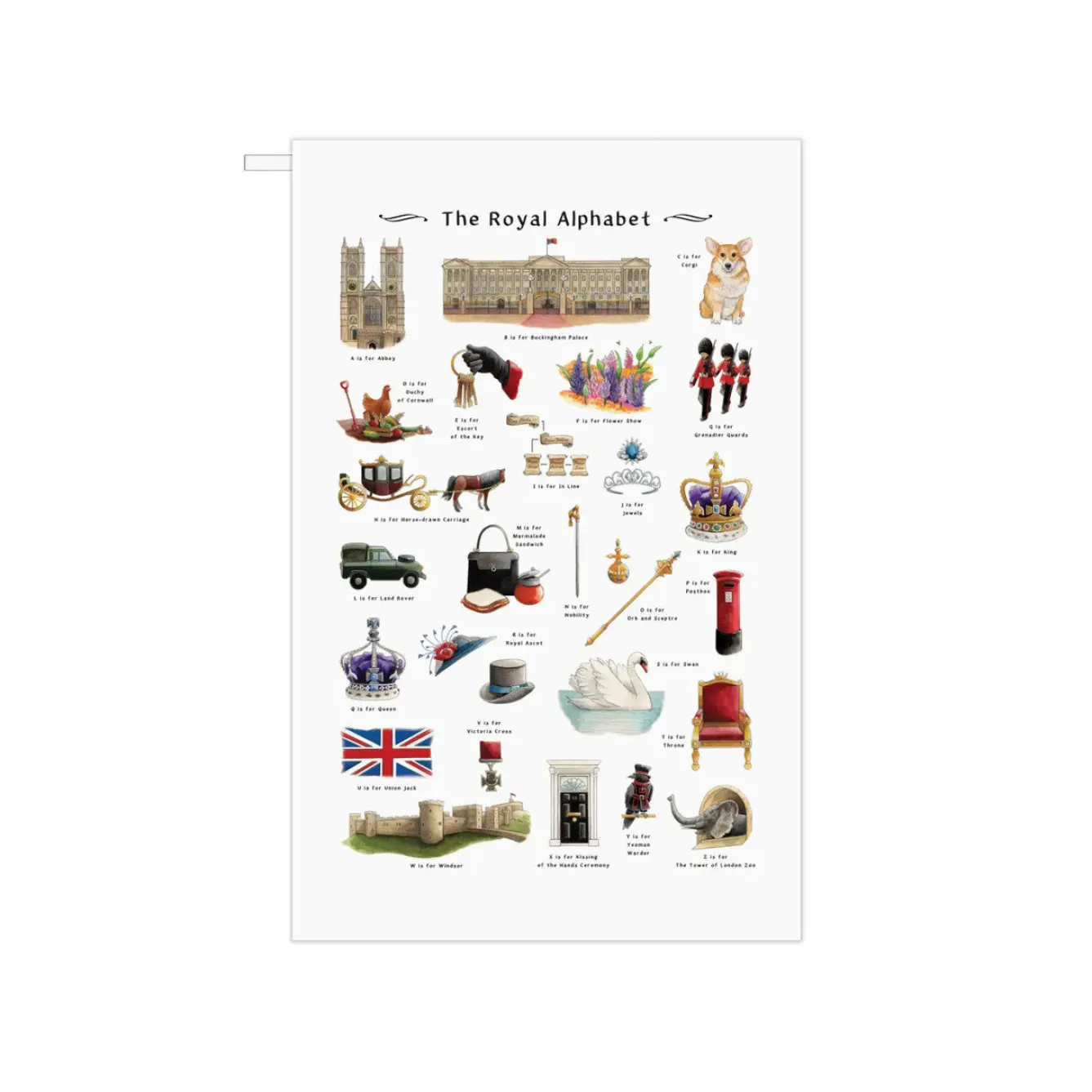 Yeti The Royal Alphabet Tea Towel- Tea|Tea Towels