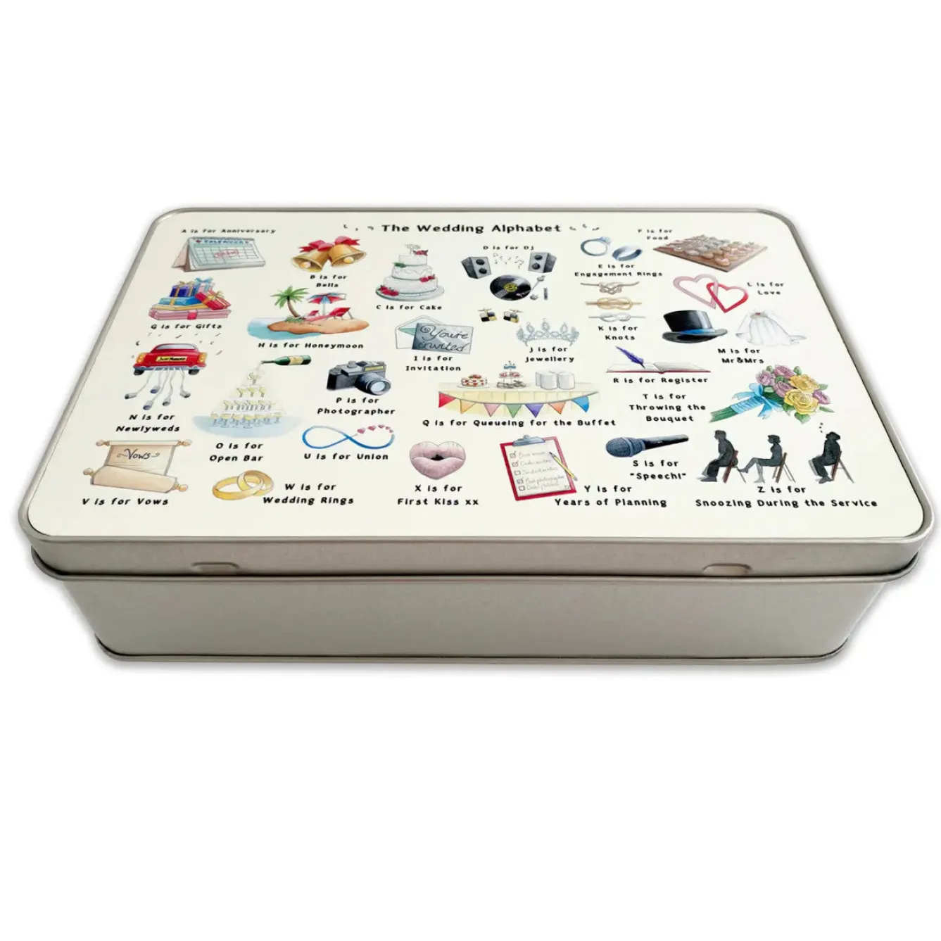 Yeti The Wedding Alphabet Keepsake Storage Tin- Storage Caddies|Storage