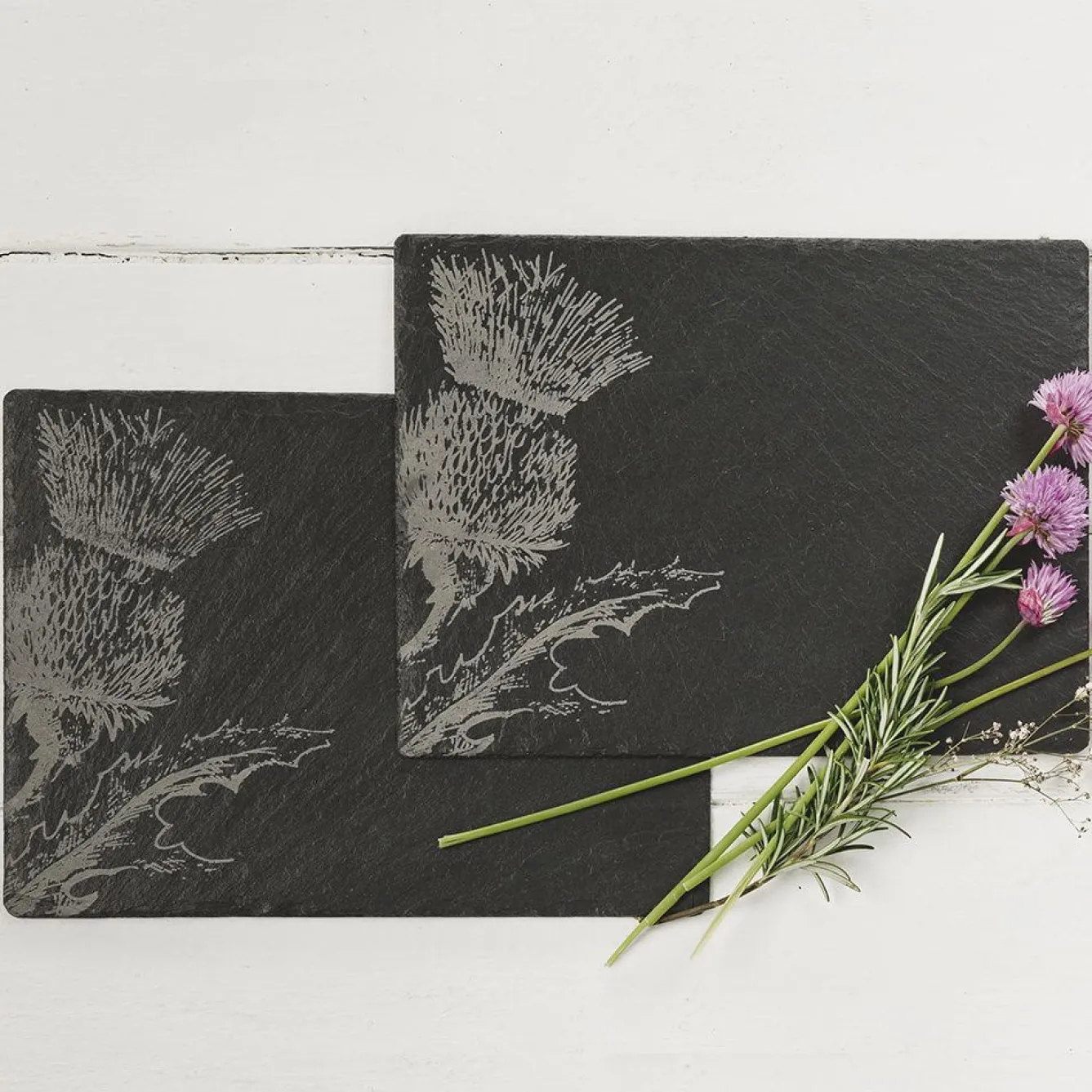 Selbrae Thistle Slate Placemats - Set of 2- Placemats