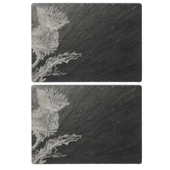 Selbrae Thistle Slate Placemats - Set of 2- Placemats