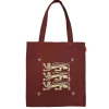 Signare Three Lions Red Flat Tote Bag- Royal|Bags