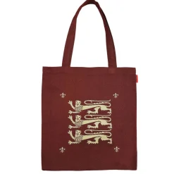 Signare Three Lions Red Flat Tote Bag- Royal|Bags