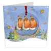 Emma Ball Three Robins Melamine Bauble Card- Christmas Decorations|Christmas Cards