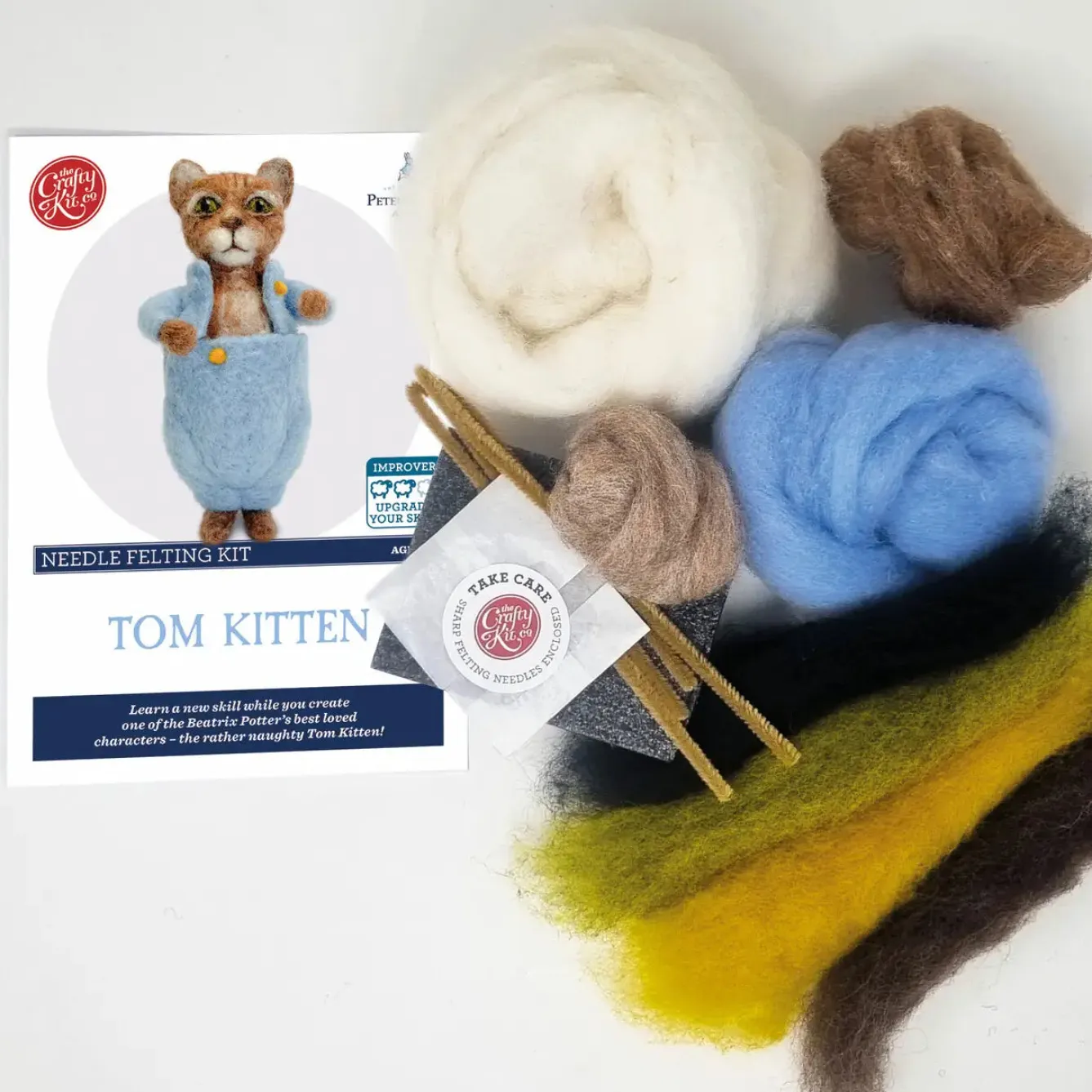 The Crafty Kit Co. Tom Kitten Needle Felting Craft Kit- Crafts|Children